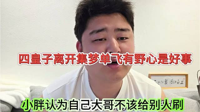 四皇子离开集梦有野心是好事，小胖认为大哥不该给别人刷