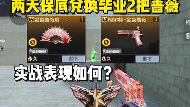金色蔷薇副武器/近战实战表现如何，两天保底兑换两把直接毕业