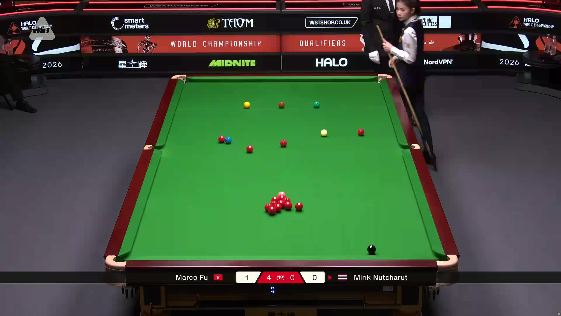 【回放】	傅家俊VS名克·努查鲁特	2026斯诺克世锦赛资格赛	第一阶段	清流