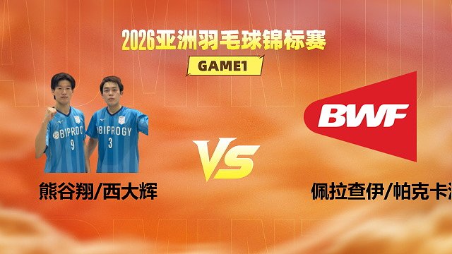 【回放】男双 熊谷翔/西大辉vs佩拉查伊/帕克卡波 1/16赛 2026亚洲羽毛球锦标赛 清流