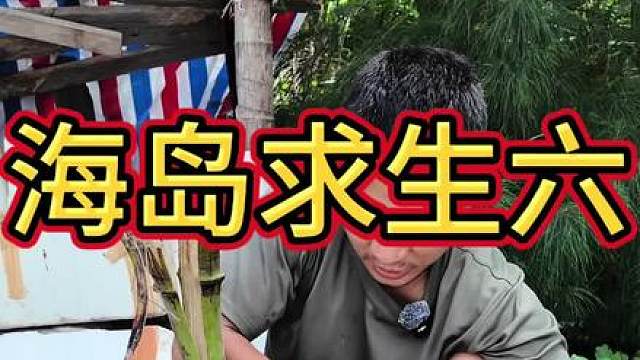 这个小伙在海岛求生，上山储备了这么多的食物，还吃上了炭烤鳗鱼，快来看看发生了什么吧
