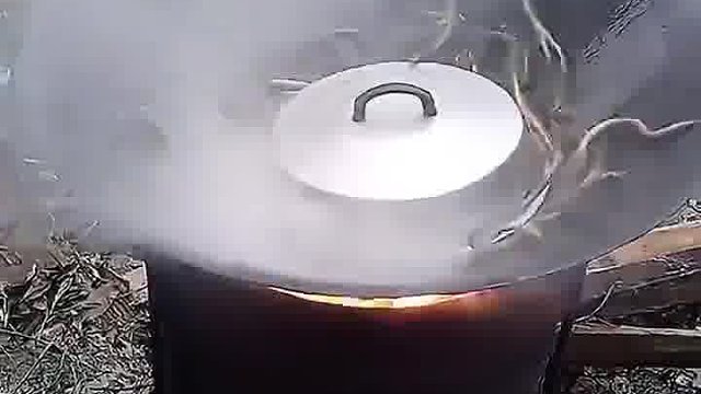 煎泥鳅神操作，锅盖多余了吧