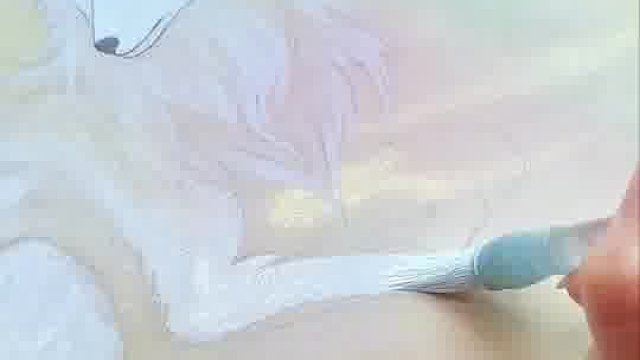 女生晒画的春天里的狐狸，惟妙惟肖 配色清新漂亮