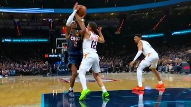 G2：NBA版双标！G1：亚历山大个人17罚球vs太阳18罚 /4月23号，太阳107：120太阳，大比分0-2，第二节判罚引争议！