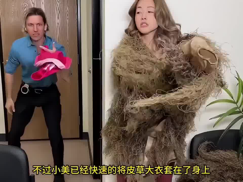 美女为了躲避坏人的追赶，危急关头，一个举动机智自救！