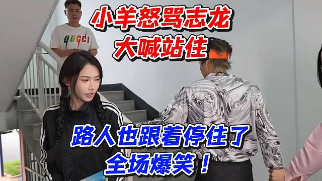 小羊怒骂志龙大喊站住！路人也跟着停住了全场爆笑