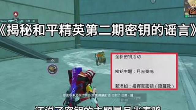 揭秘和平精英第二期密钥的谣言