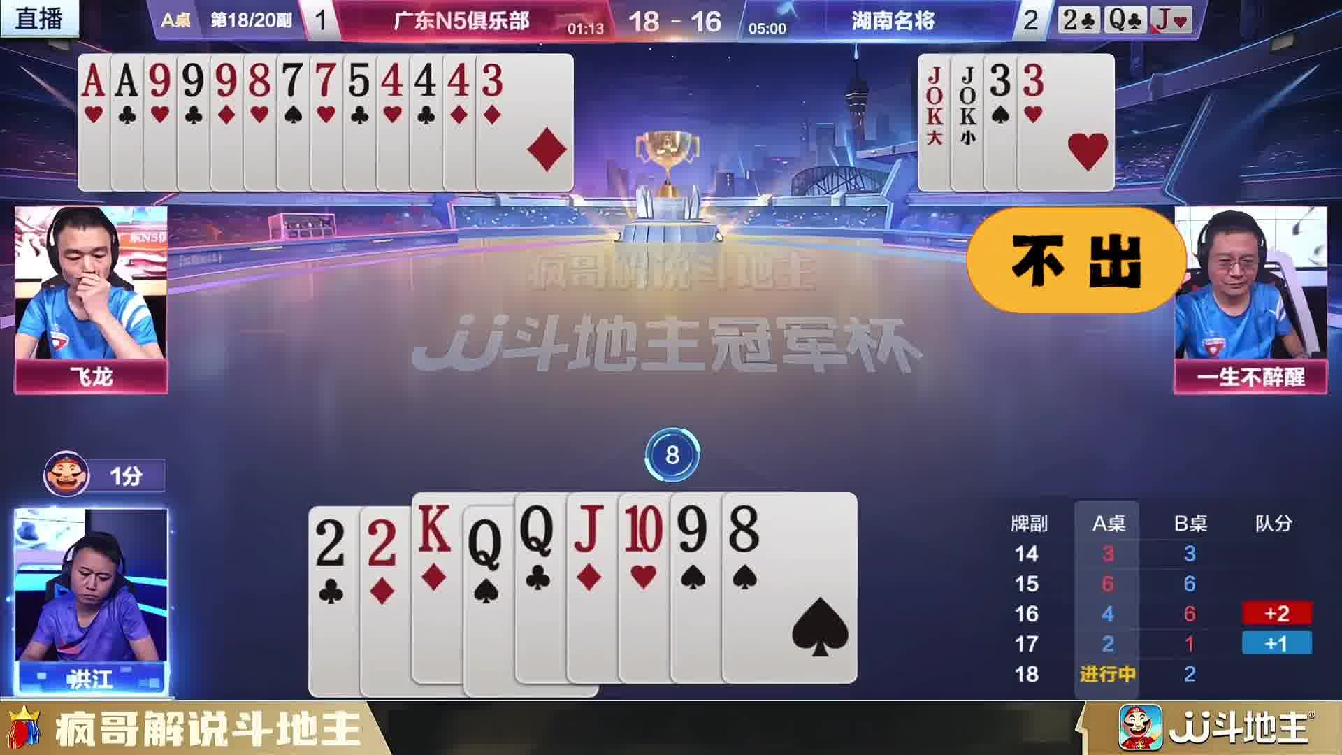 斗地主名场面：俩王不明大
