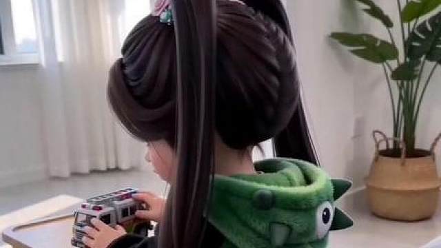 萌娃小梅凝玩积木