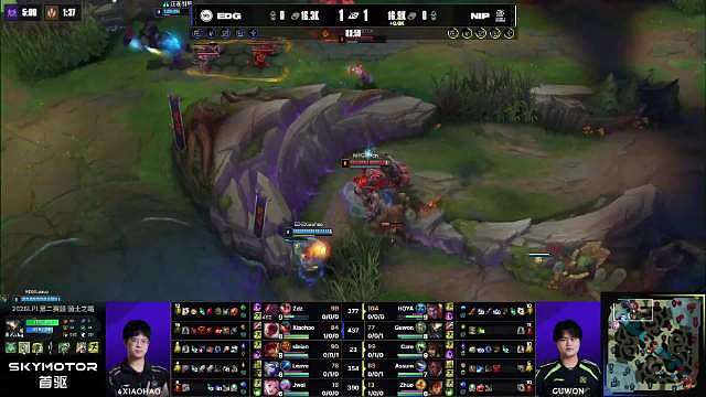 骑士之路D2 

【NIP 0:1 EDG】恭喜 拿下第一局比赛胜利，先下一城！
【本局MVP】给到