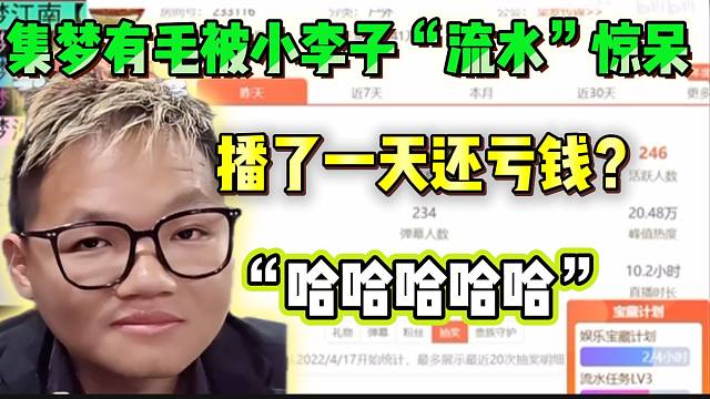 集梦有毛被小李子“流水”惊呆，播了一天竟然还亏钱？