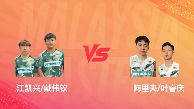 【回放】男双 江凯兴/戴伟钦vs阿里夫/叶睿庆 1/8赛 2026马来西亚羽毛球大师赛 清流