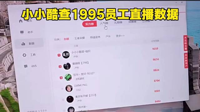 小小酷查1995员工直播数据