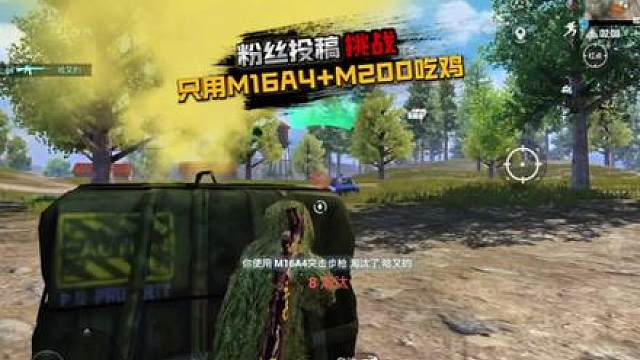 挑战只用M16A4 M200吃鸡