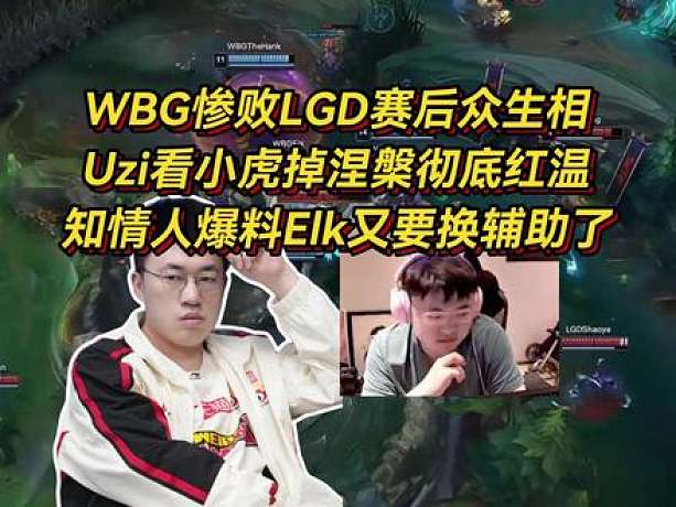 WBG慘敗LGD賽后眾生相，Uzi看小虎掉涅槃徹底紅溫，知情人爆料Elk又要換輔助了
