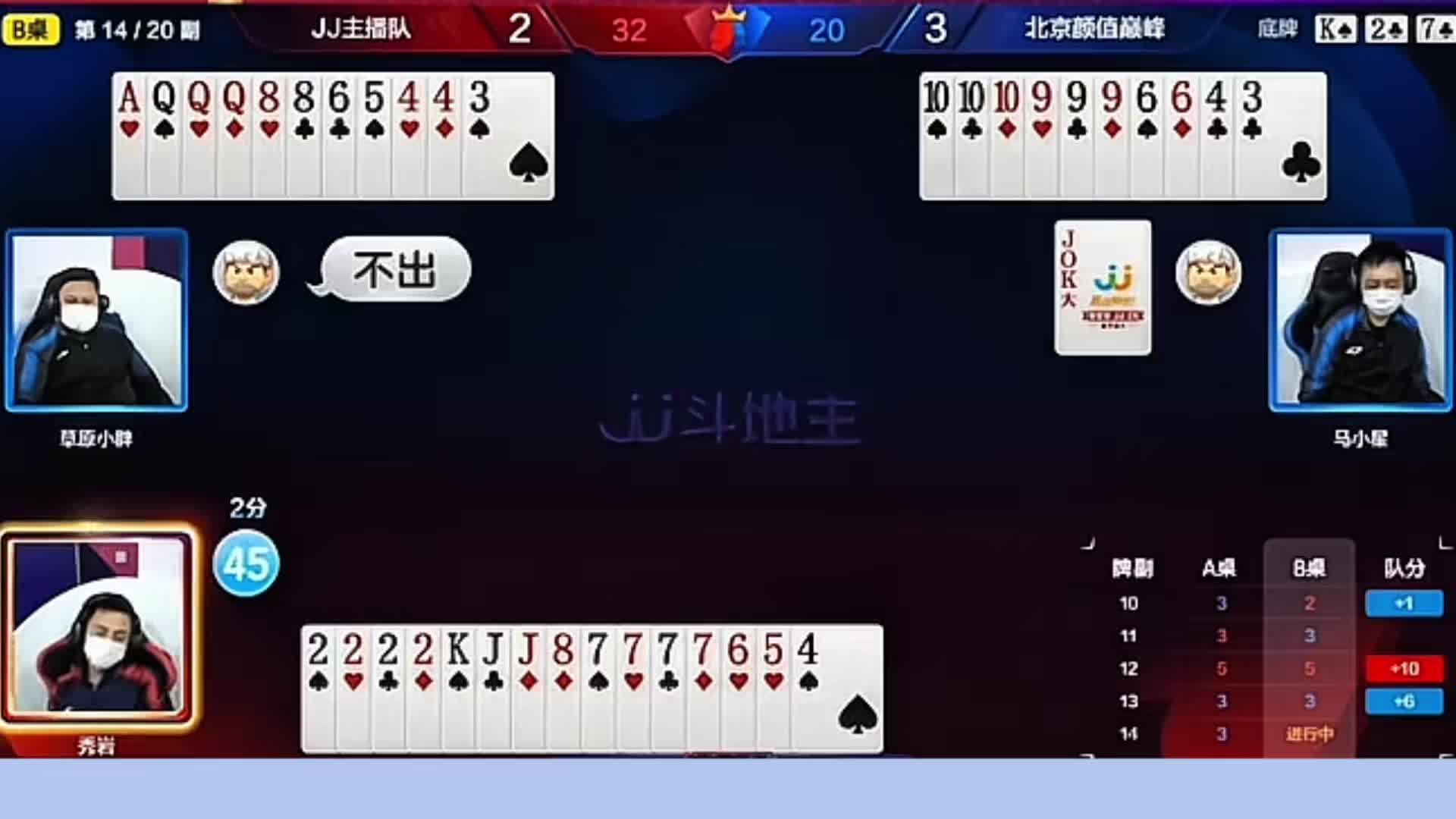 对地主稍微劣势一点