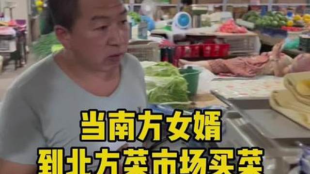 当南方女婿到北方菜市场买菜