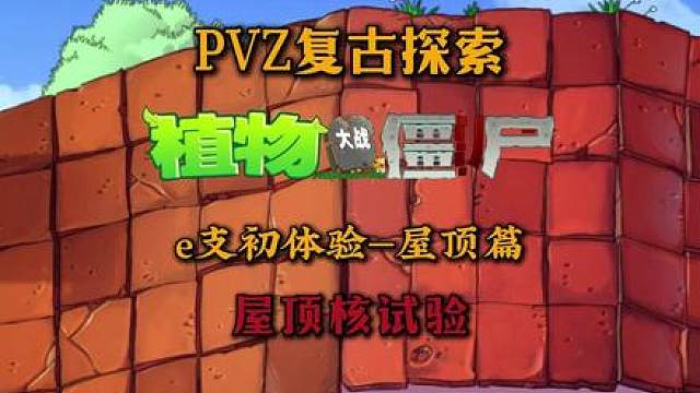 PVZ复古探索，e支初体验—屋顶篇，屋顶上进行核试验！
