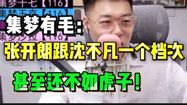 集梦有毛称：“张开朗跟沈不凡是一个档次，甚至不如虎子”！