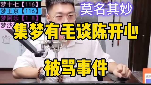 集梦有毛谈陈开心被骂事件，莫名其妙的！