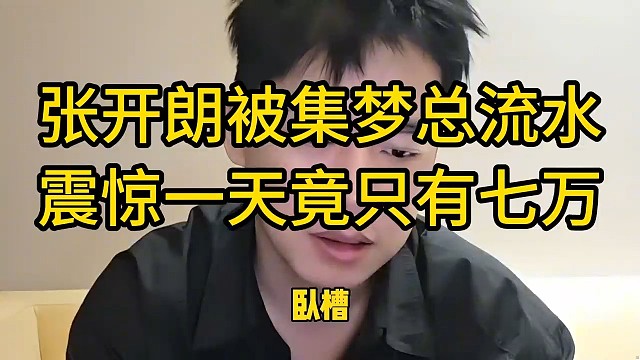 张开朗被集梦总流水震惊一天竟只有七万