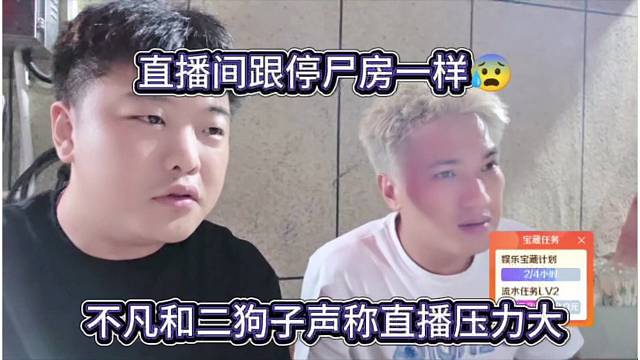 不凡和二狗子声称直播压力大，直播间跟停尸房一样
