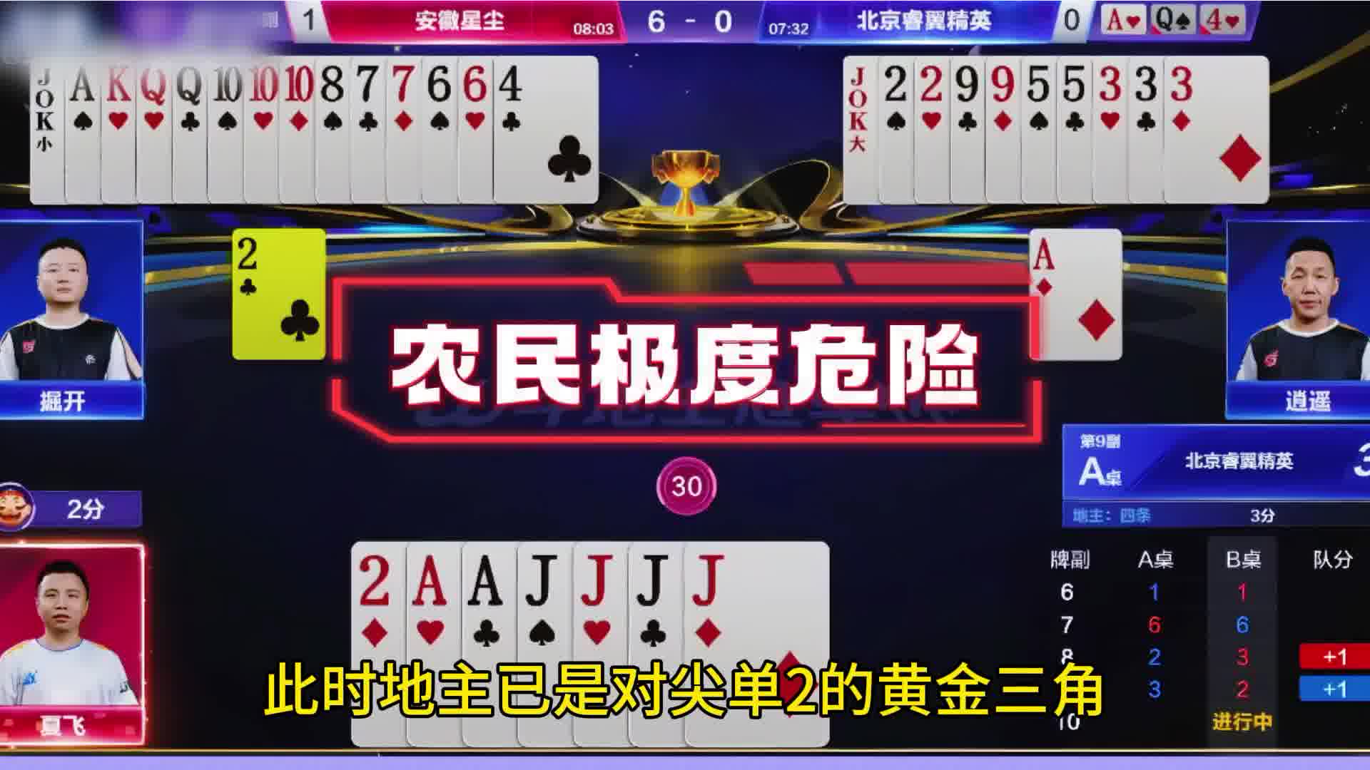 地主已是对尖单2的黄金三角
