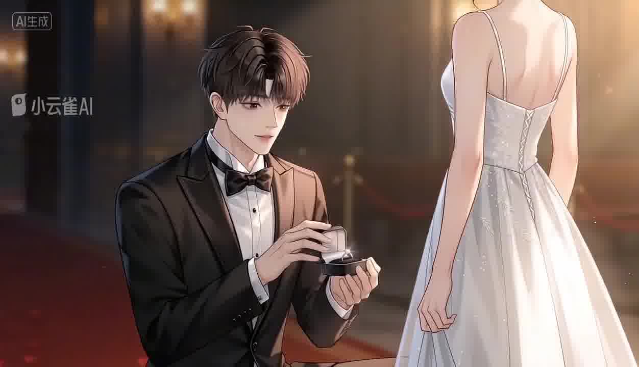 小说男主少年在婚姻殿堂向小说女主少女求婚嫁给我吧少女答应了