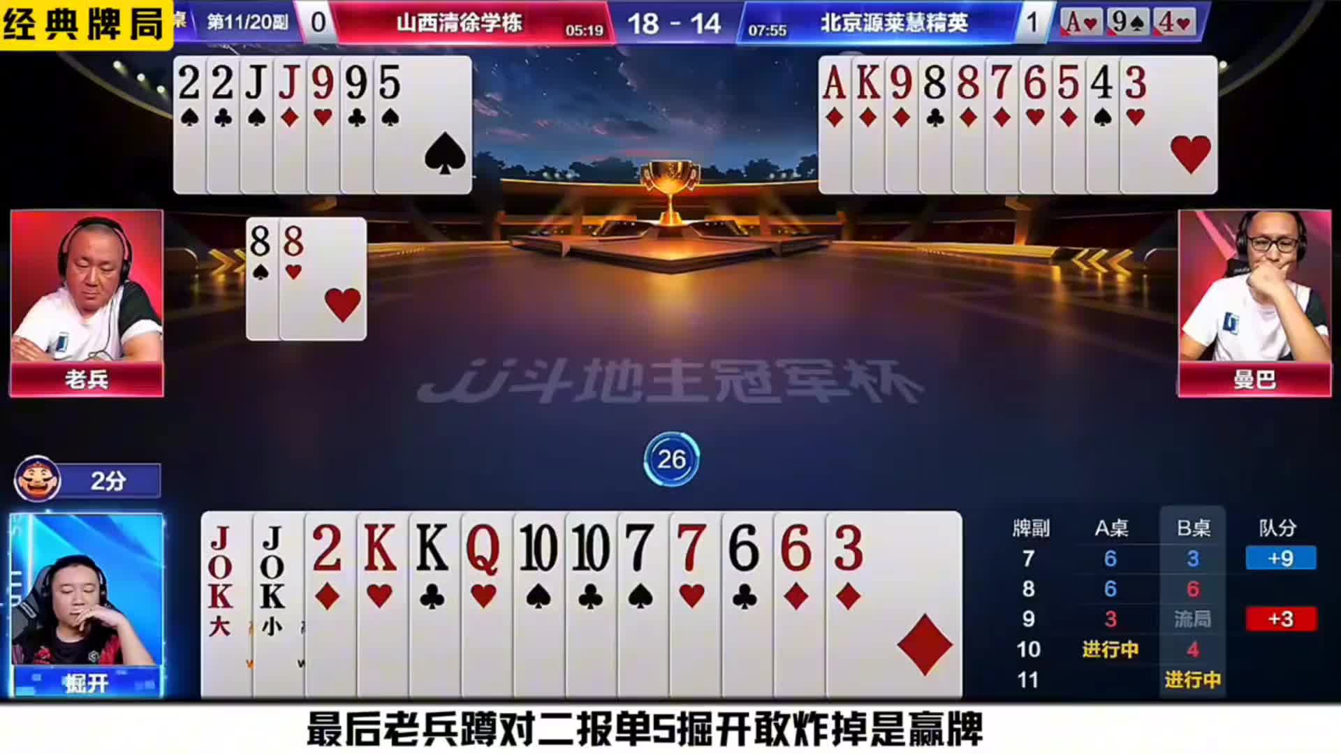 地主对K不管农民的对圈！掘开这副牌将后控进行到底