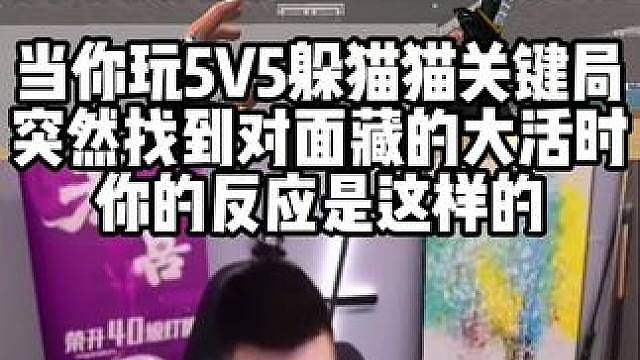 当你玩5V5躲猫猫关键局突然找到对面藏的大活时 你的反应是这样的