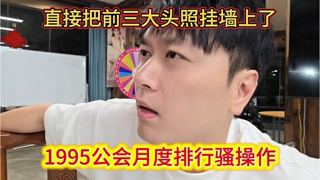 1995公会月度排行骚操作，直接把前三大头照挂墙上。
