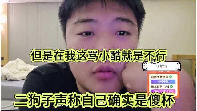 二狗子声称自己确实是傻杯，但是骂我小酷老板就不行