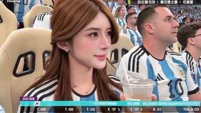 “被抓拍啦 上世界杯大屏了"
