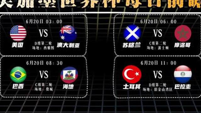 美加墨世界杯前瞻：一口气带你看完6.20前瞻！