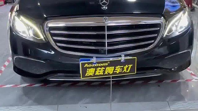 下午场，2台奔驰E300车灯升级#荆州专业车灯升级#荆州改灯#奔驰E300车灯升级#澳兹姆娇龙