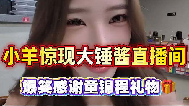 小羊惊现大锤酱直播间，爆笑感谢童锦程礼物！