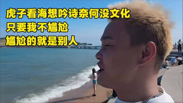 虎子看海想吟诗奈何没文化，只要我不尴尬，尴尬的就是别人。