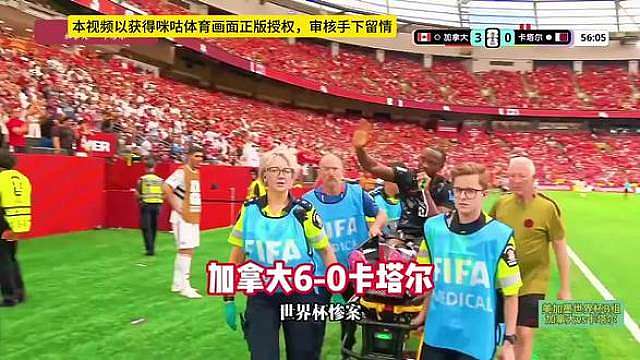 【杀疯了！加拿大6-0卡塔尔，戴维帽子戏法，科内重伤告别世界杯！