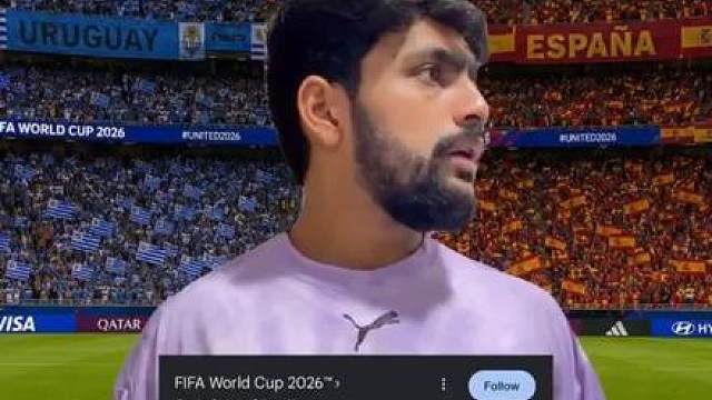 POV：乌拉圭队等待西班牙国歌开始的时候