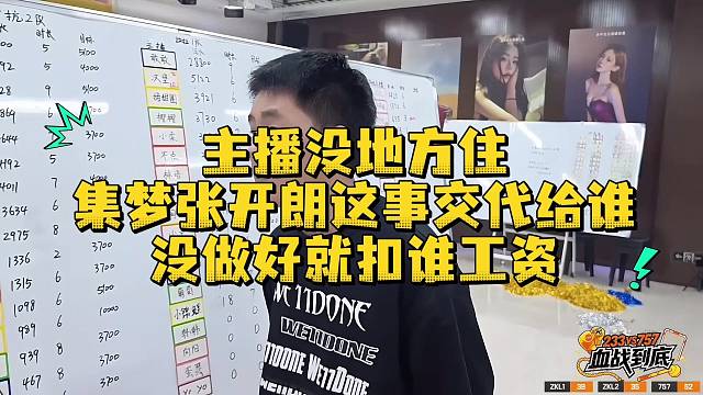 主播没地方住集梦张开朗这事交代给谁没做好就扣谁工资