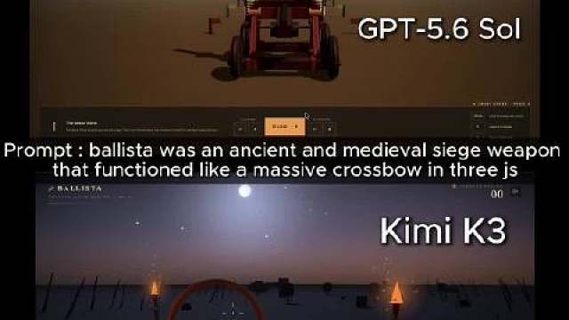 Kimi K3 对比 GPT-5.6 So、Claude Opus 4.8
 K3参数达2.8万亿#