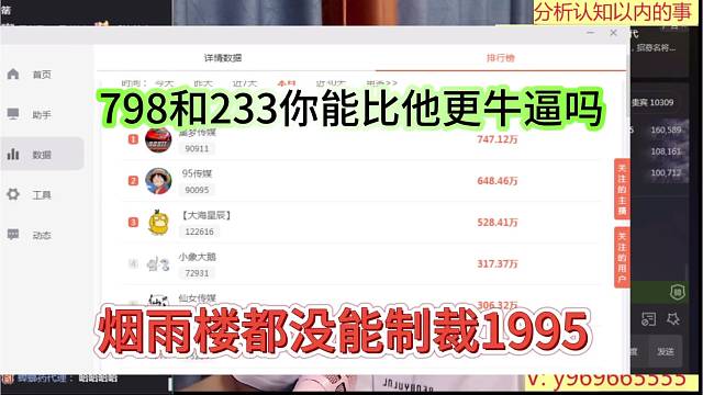 烟雨楼都没能制裁1995，798和233你能比他更牛逼吗