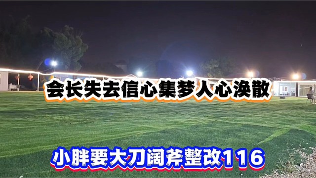 会长失去信心集梦人心涣散，小胖要大刀阔斧整改116！