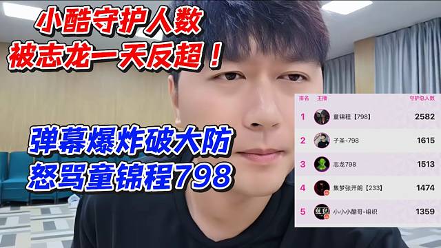 小酷守护人数被志龙一天反超！弹幕爆炸破大防怒骂童锦程798