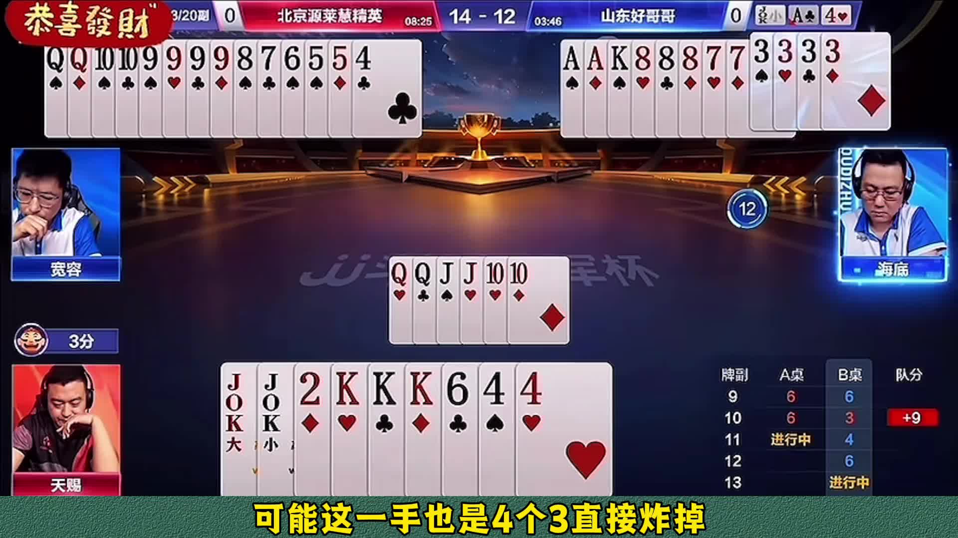 地主智勇双全拿下了本副牌的胜利