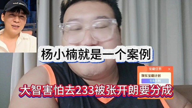 大智害怕去233被张开朗要分成，杨小楠就是一个案例