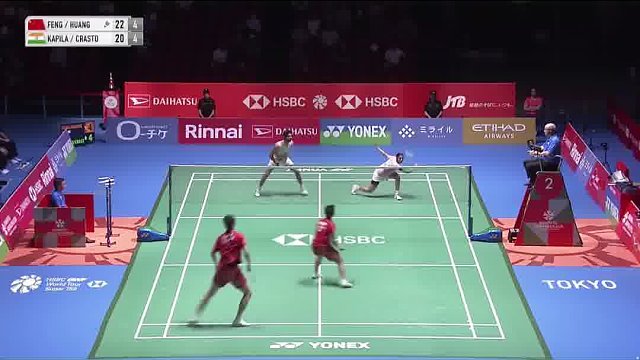 冯彦哲/黄东萍斜线杀球配合封对角 精准打击对手防守盲区