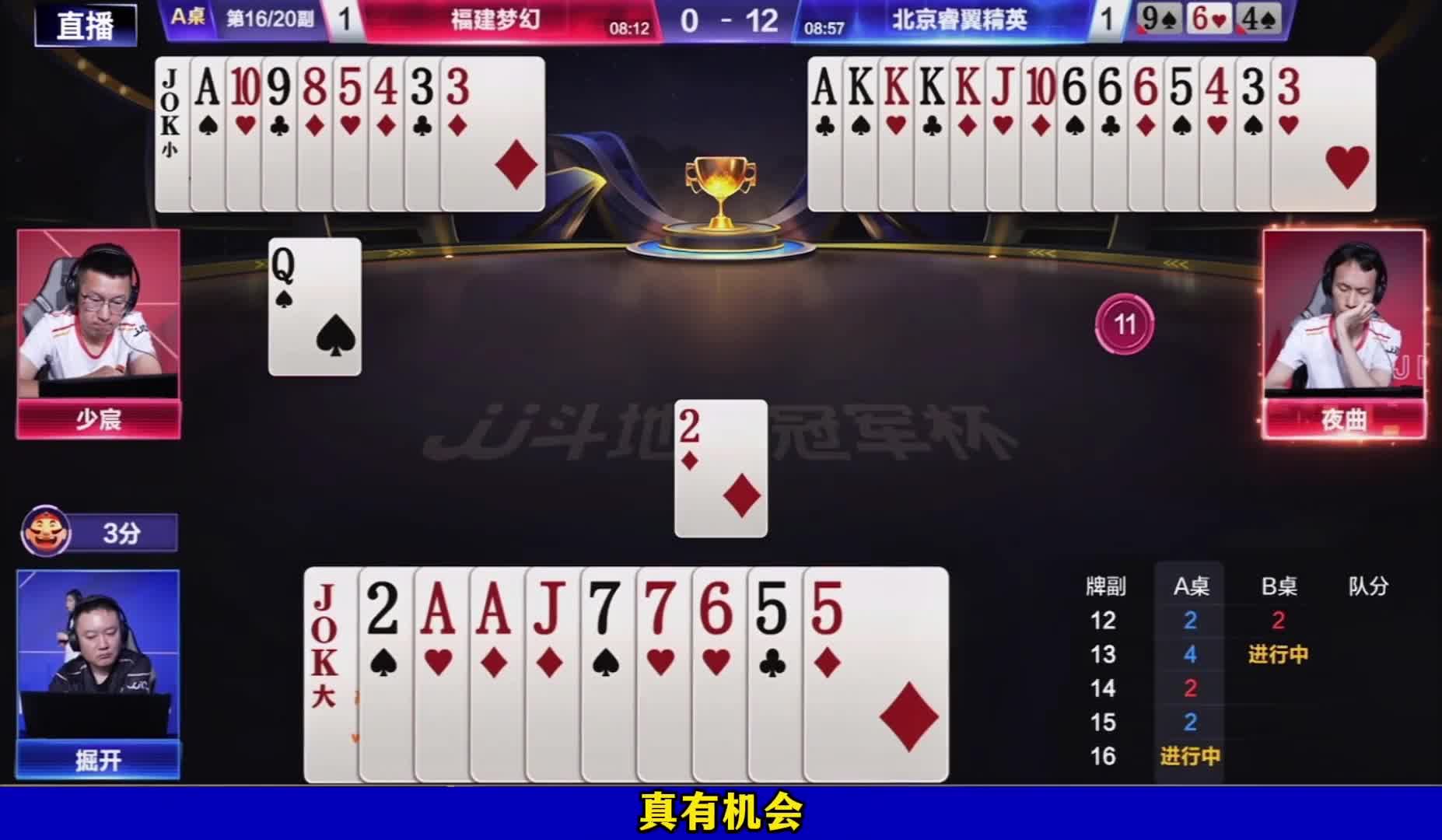 掘开一手小牌意外赢炸