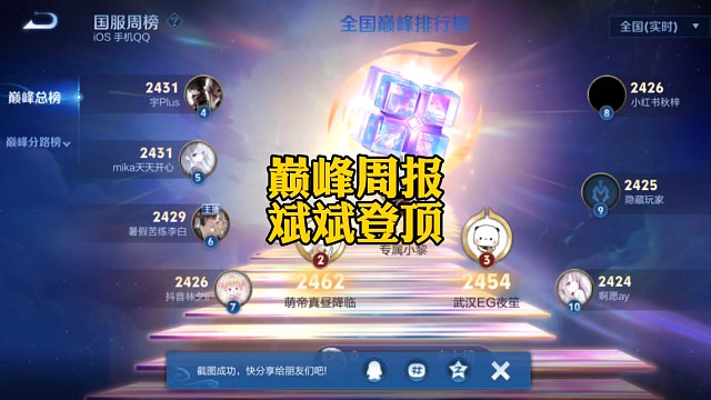 巅峰周报，斌斌登顶