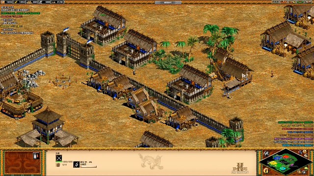 【帝国时代2】地中森竞技场，人机4VS4，唉，又输了。